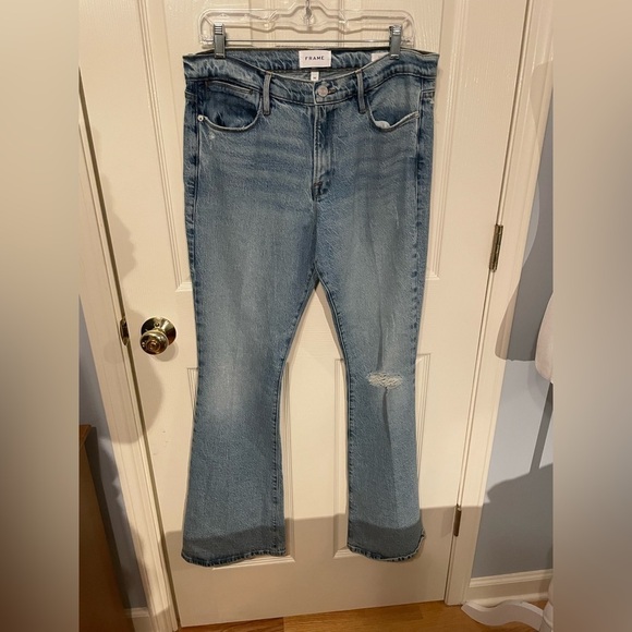 New Frame Le High Flare 32 Crystal Beach Tear Wash - Picture 11 of 12